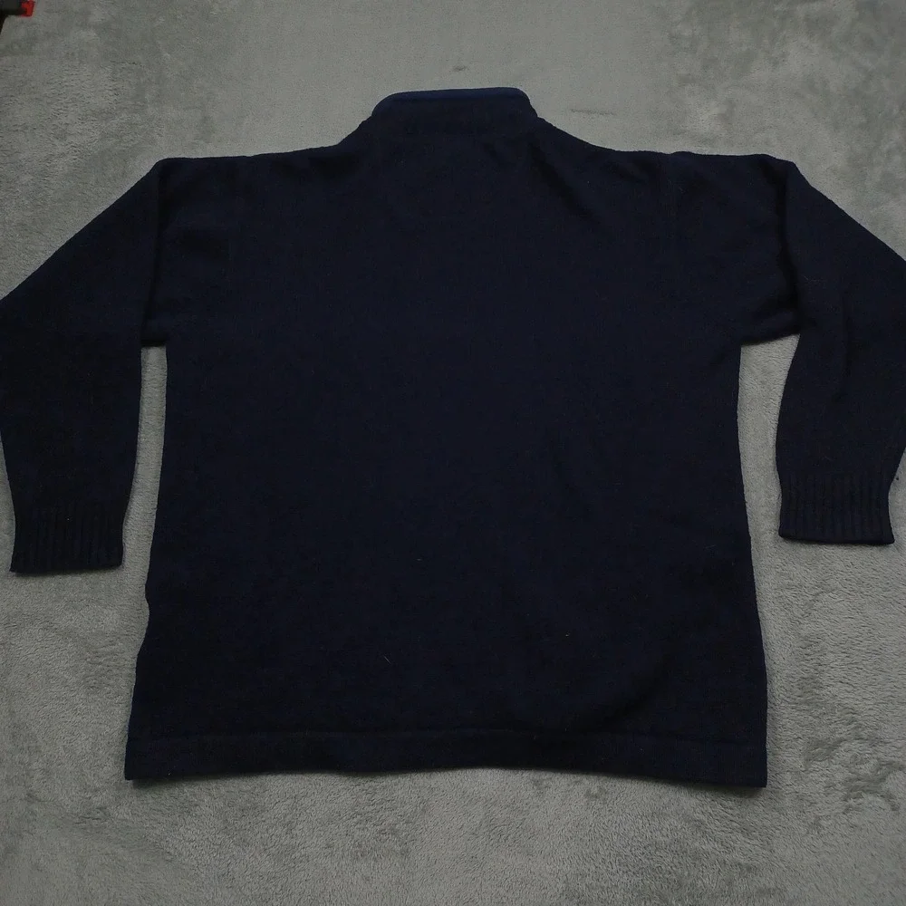 Woolrich Sweater Mens Large Blue 1/4‎ Zip Pullover Wool Outdoor Casual